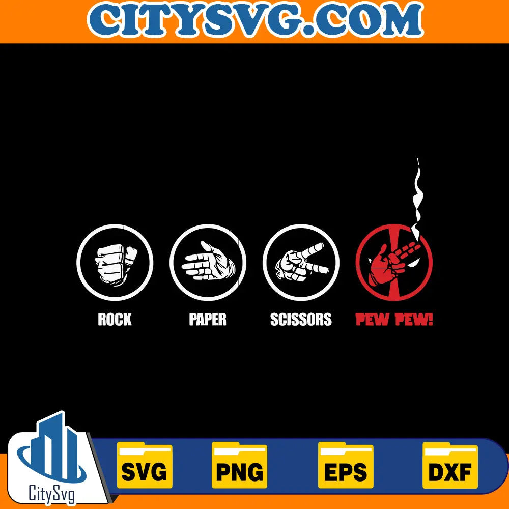 Rock Paper scissors pew pew Svg CitySvg