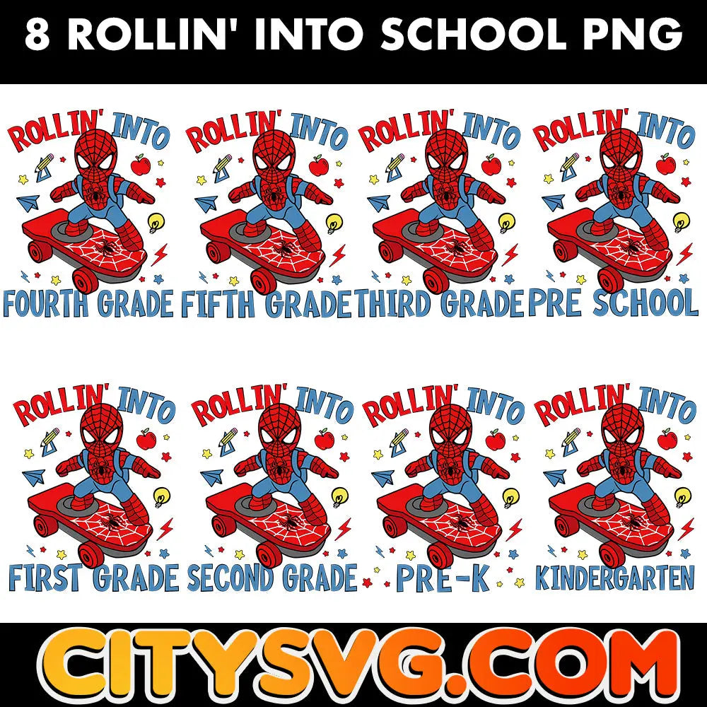 Rollin' Into School Png Bundle, Digital Download CITYSVG