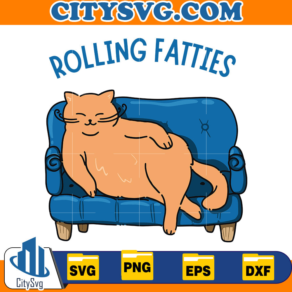 Rolling Fatties Cute Cat Svg CitySvg
