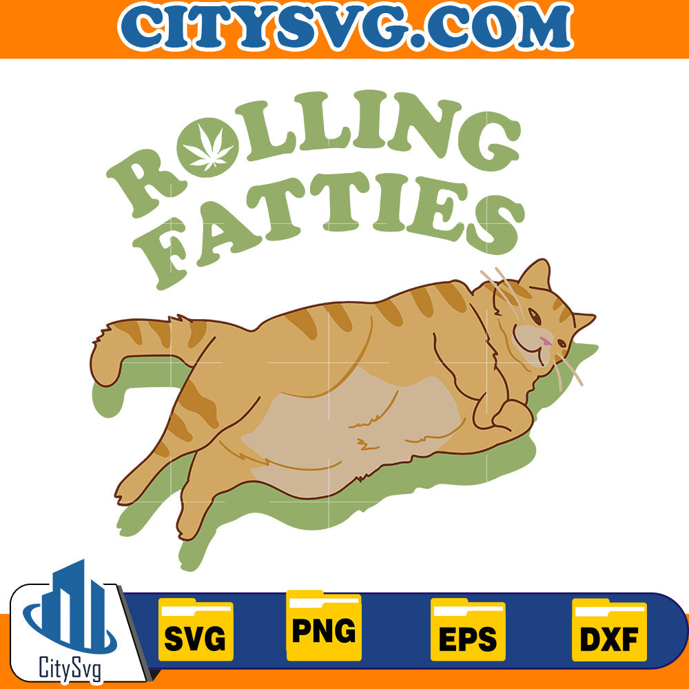 Rolling Fatties Cute Cat Svg CitySvg