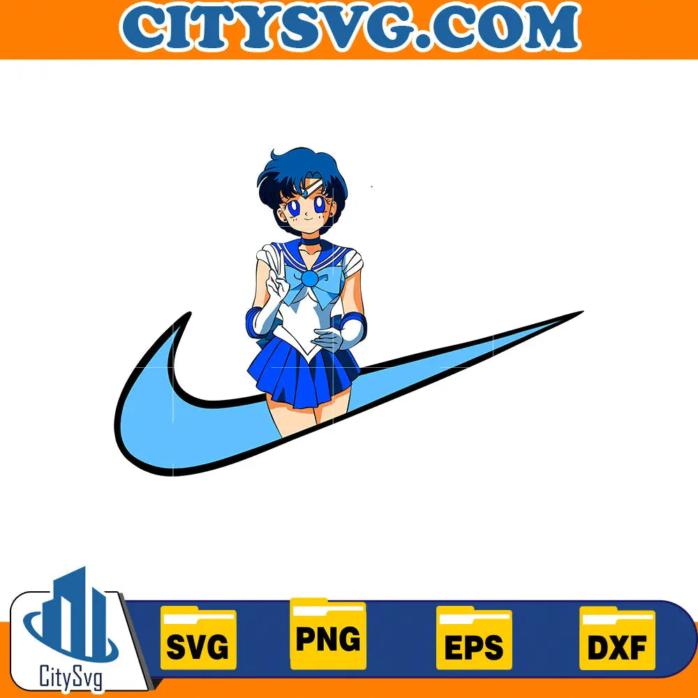 Sailor Mercury Ni ke SVG CitySvg