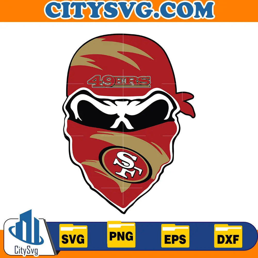 Skull San Francisco 49ers Svg CitySvg