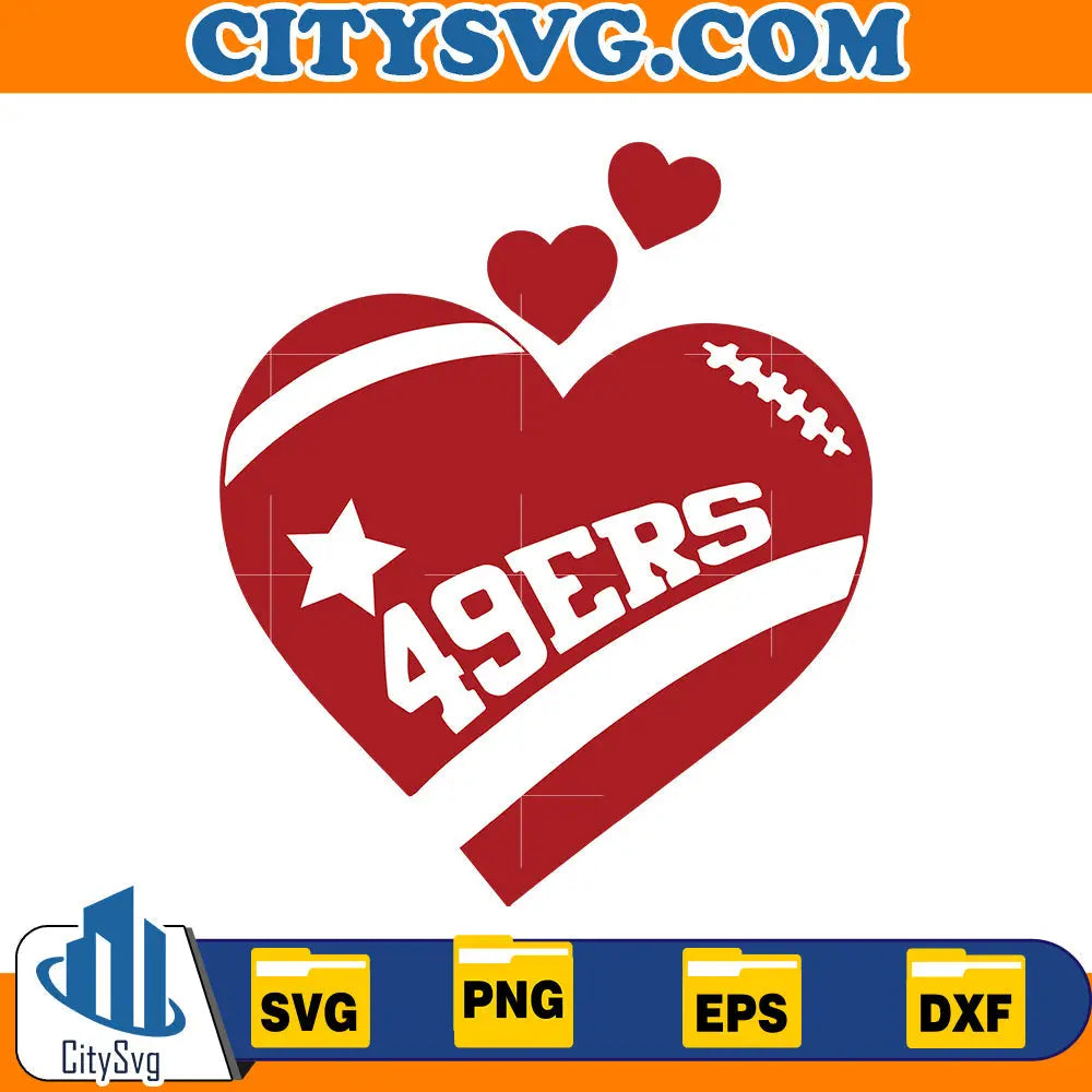 Heart San Francisco 49ers Svg CitySvg