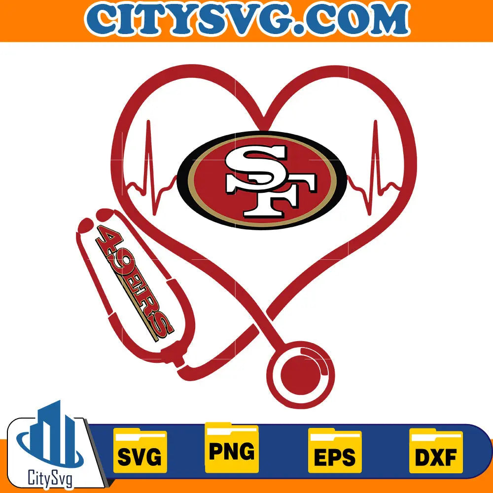Heart San Francisco 49ers Svg CitySvg