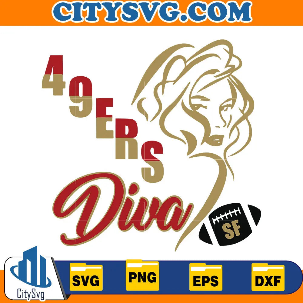 Diva San Francisco 49ers Svg CitySvg