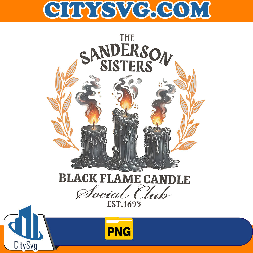 Sanderson sister black flame candle co Png CitySvg