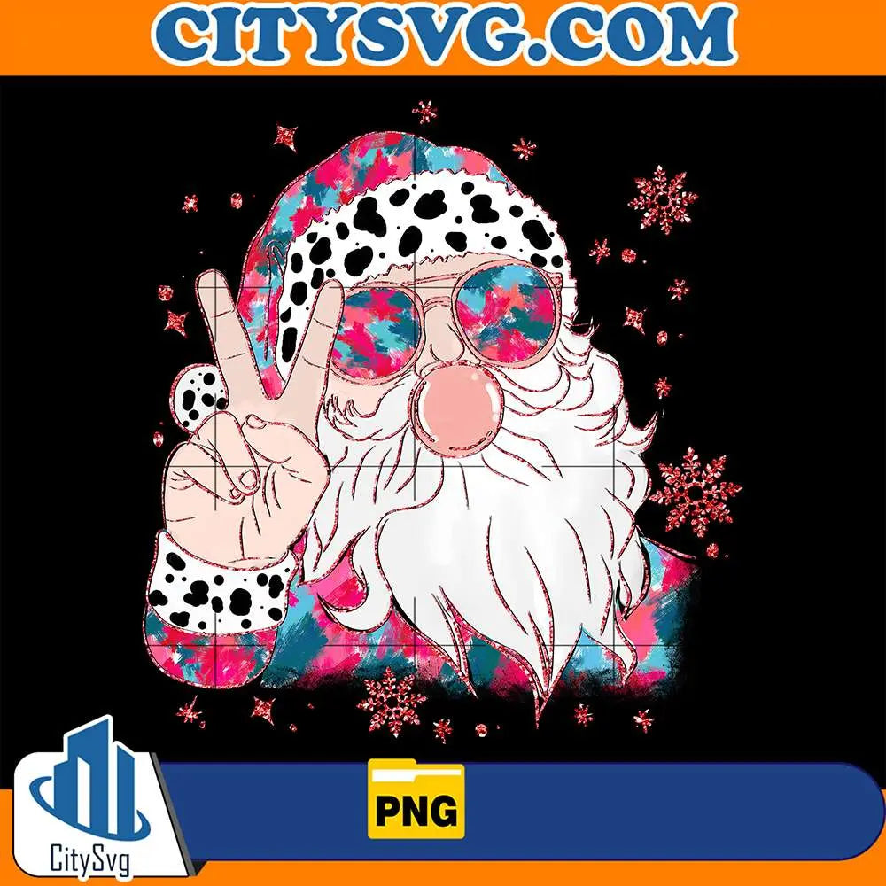 SantaColorfulGlitterChristmasPng