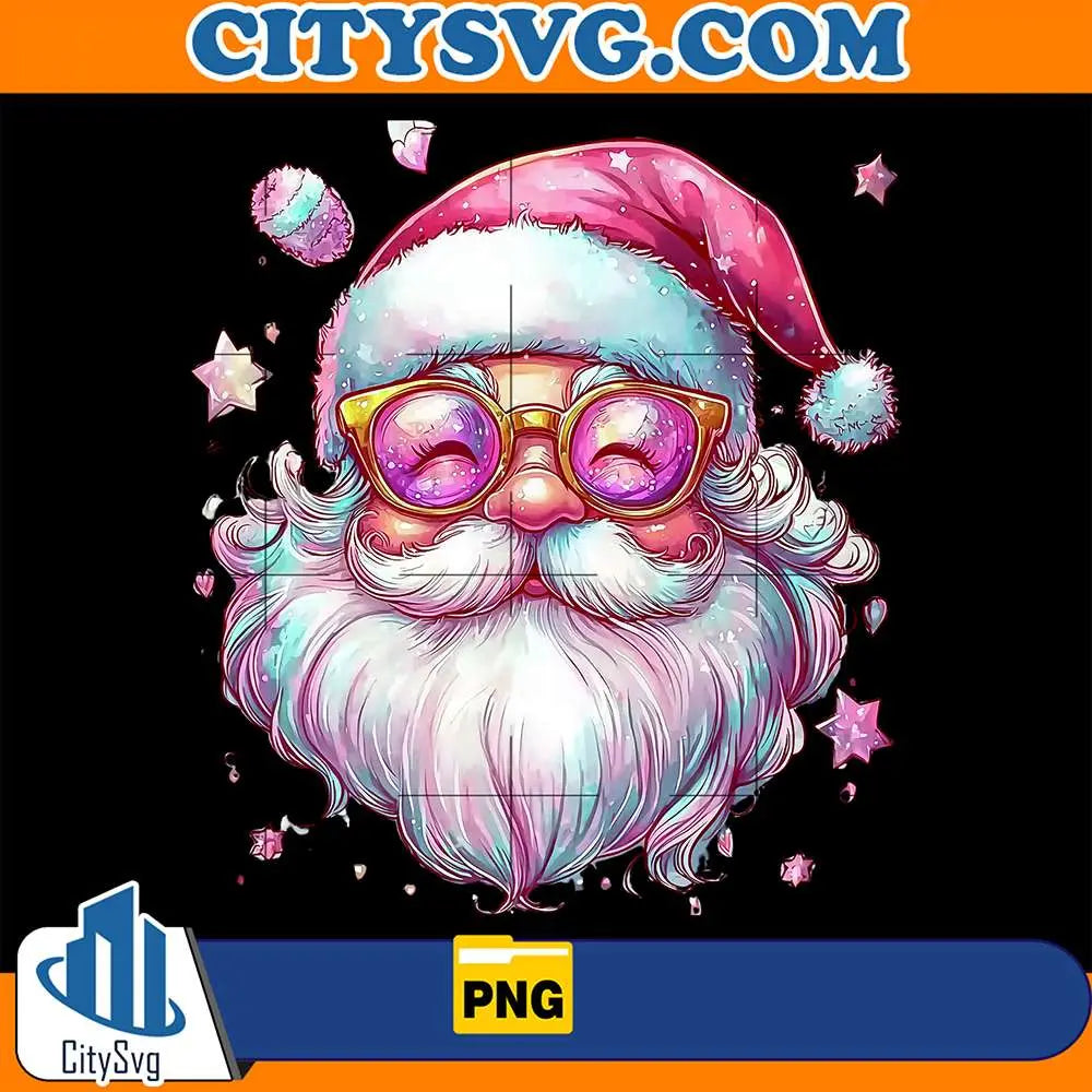 SantaColorfulGlitterChristmasPng_2