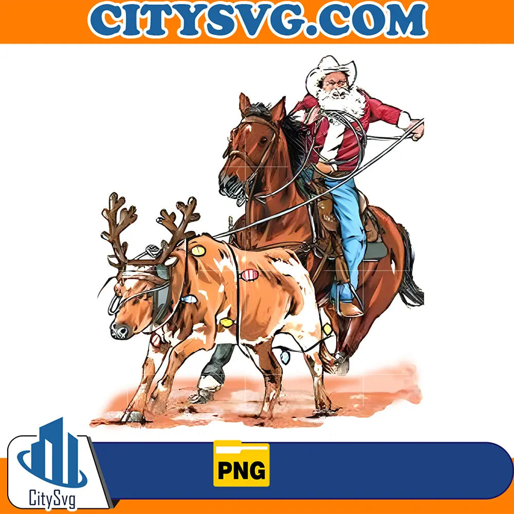 SantaGiddyUpJingleReindeerPickUpYourFeetChristmasPng