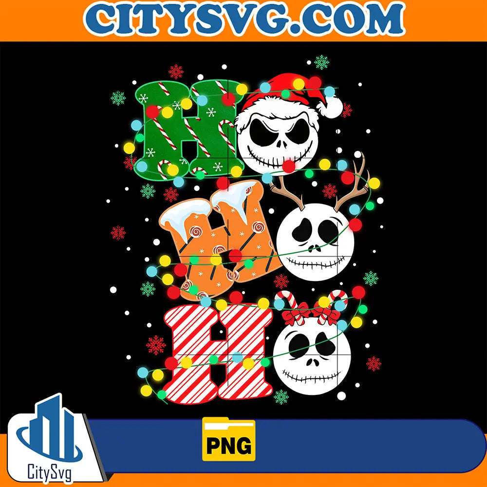 SantaJackSkellingtonHoHoHoMerryChristmas2024Png
