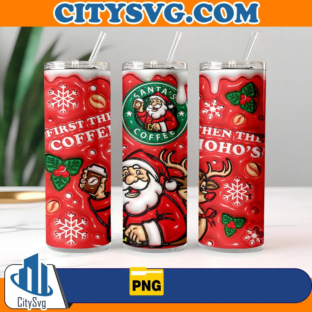 Santa_sCoffee20oz3DInflatedTumblerWrapChristmasPng