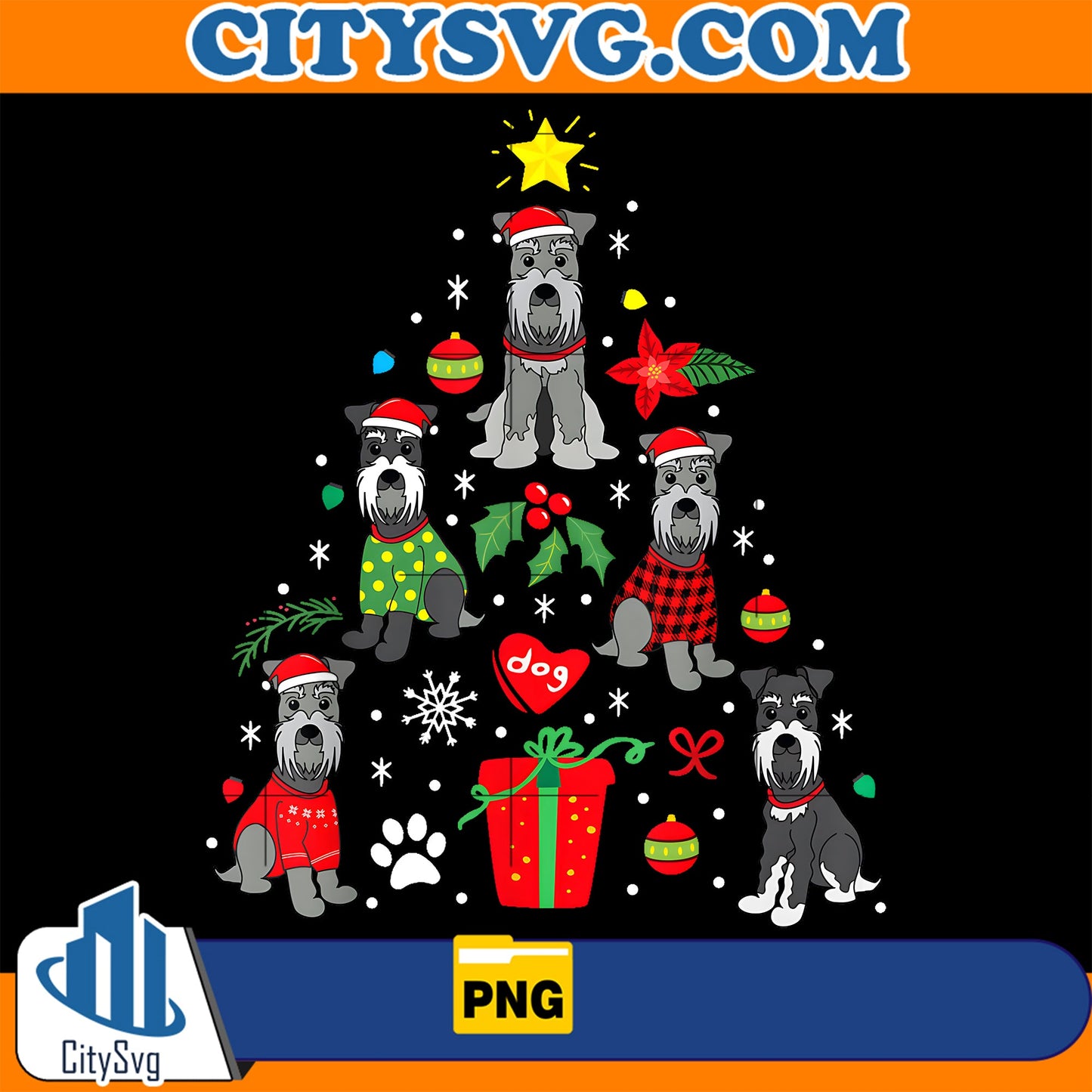 Schnauzer Christmas Tree Png CitySvg
