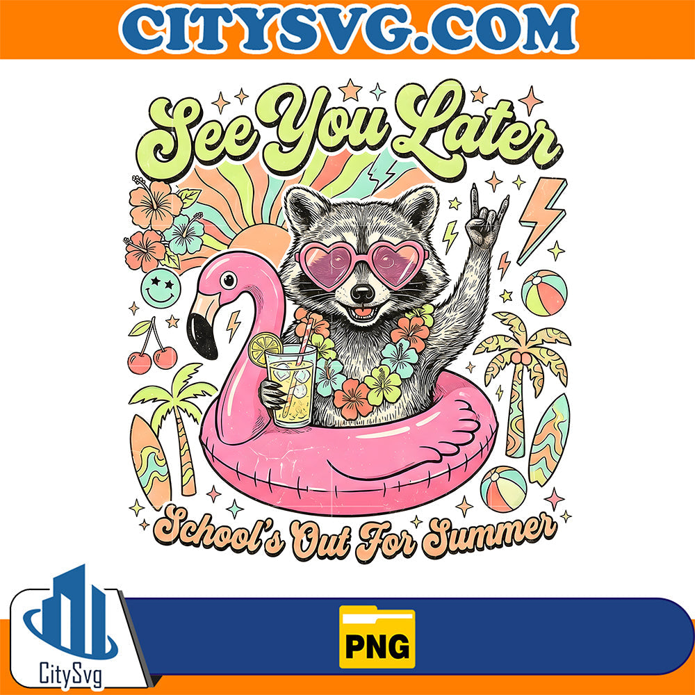 Schools-Out-For-Summer-Raccoon-Png
