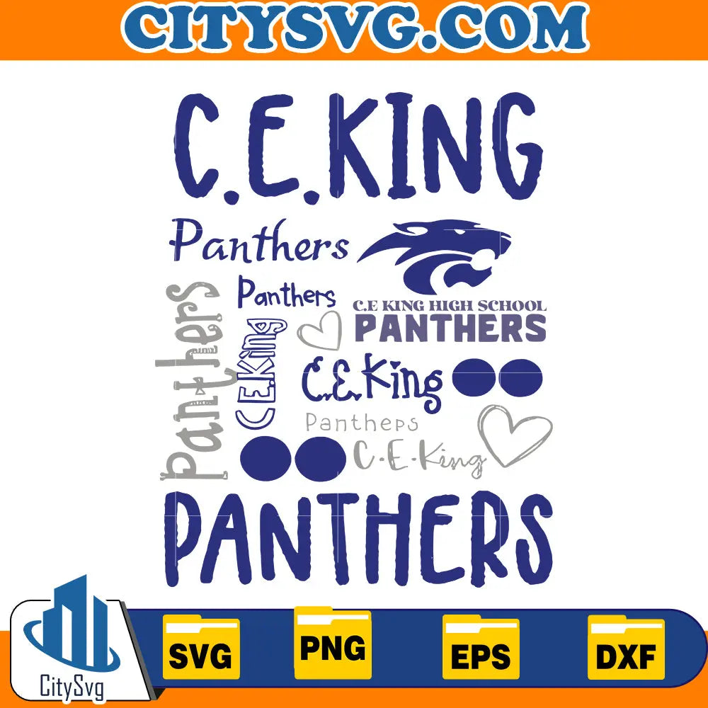 School spirit CE KING PANTHERS Svg CitySvg