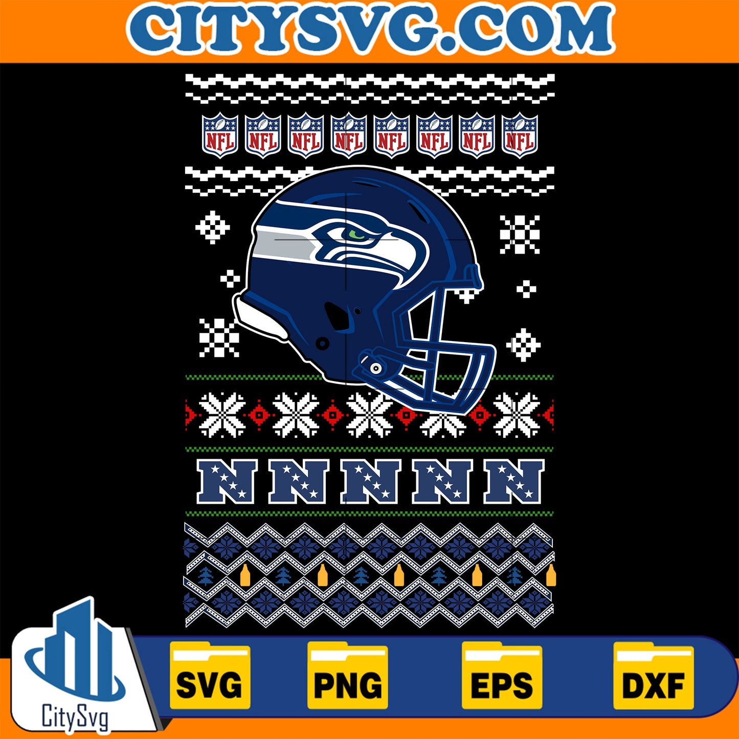 Seattle Seahawks Christmas Svg CitySvg