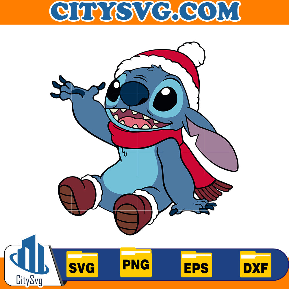 Sits and smiles Stitchmas Svg CitySvg