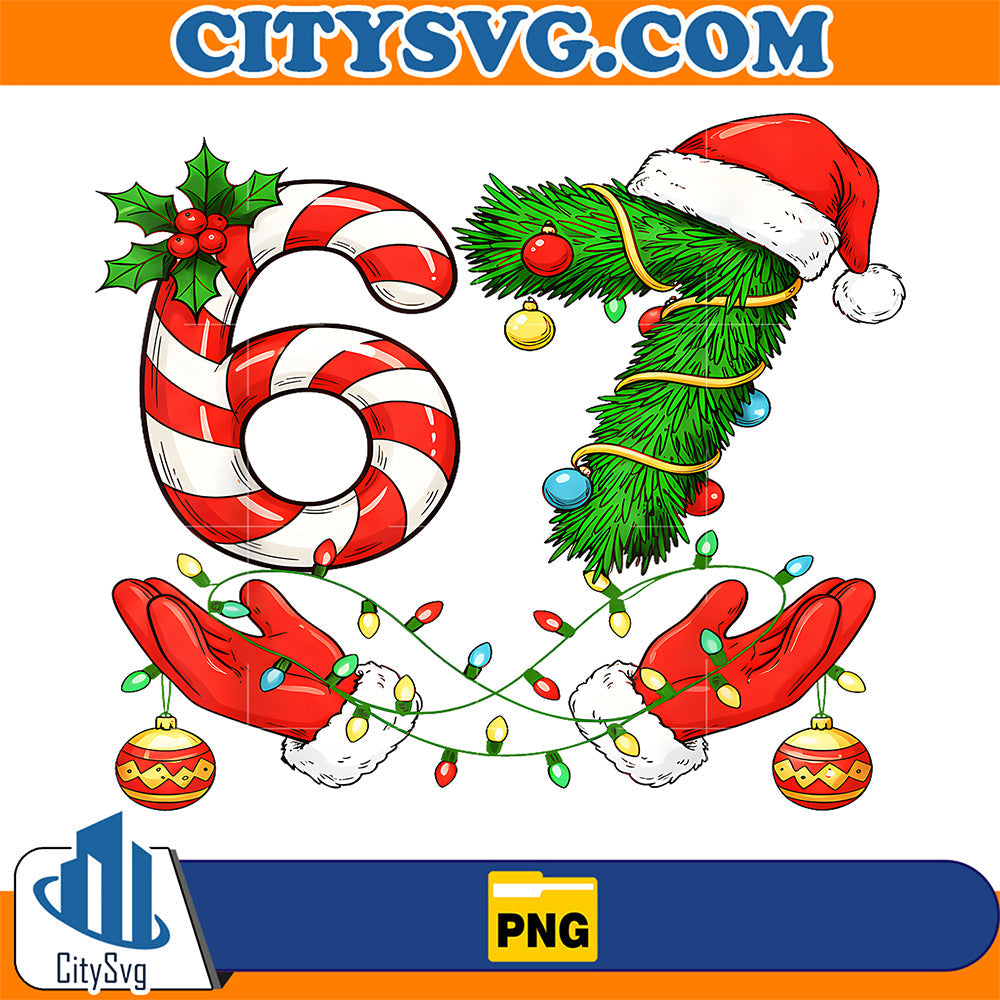 Six Seven Meme Christmas 67 Santa Christmas Png CitySvg