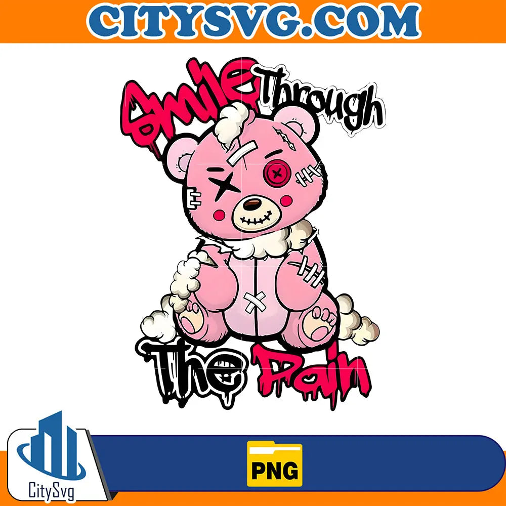 SmileThroughThePainTeddyBearPng