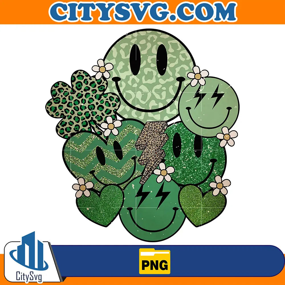 SmileyFacesStPatricksDaySublimationPng