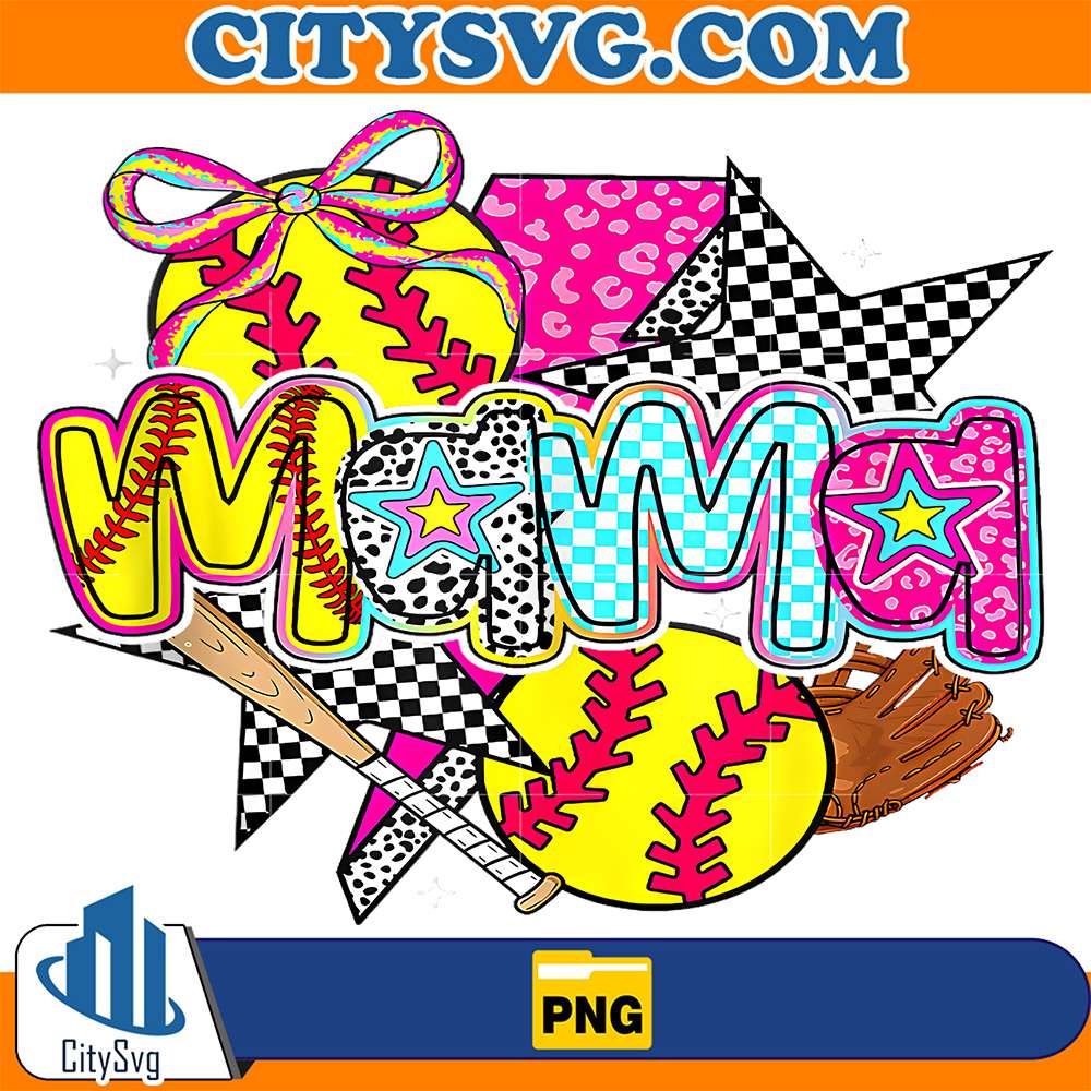 Softball Mama Mom Softball Game Day Vibes Png CitySvg