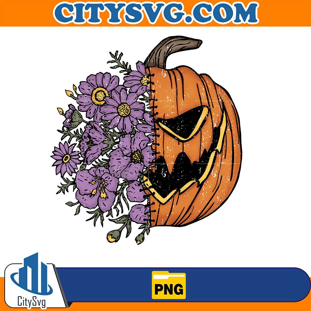 Sorta-Sweet-Sorta-Spooky-Floral-Halloween-Pumpkin-Png