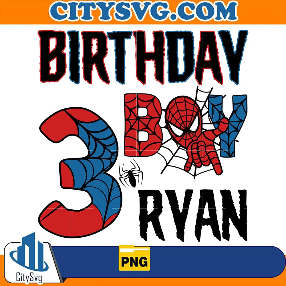 SpiderManBirthday3BoyRyanPng