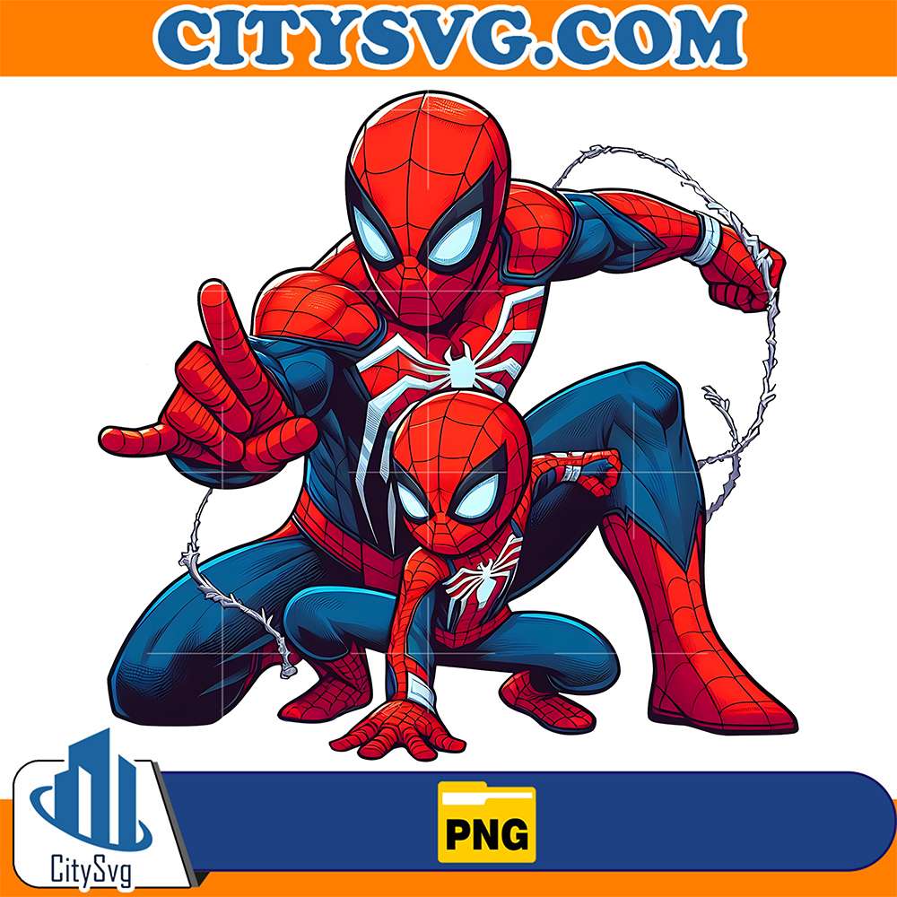 Spiderman-Dad-And-Son-Superhero-Png