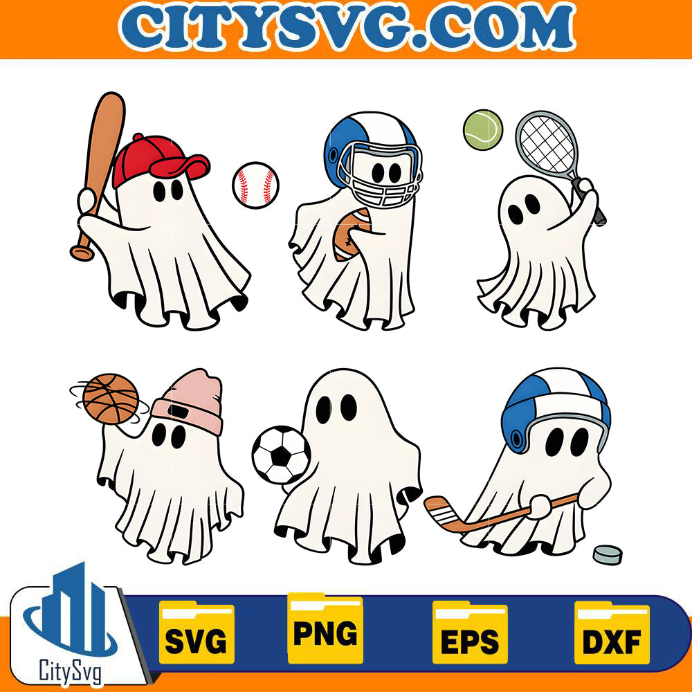 Sports Ghosts Halloween Svg CitySvg