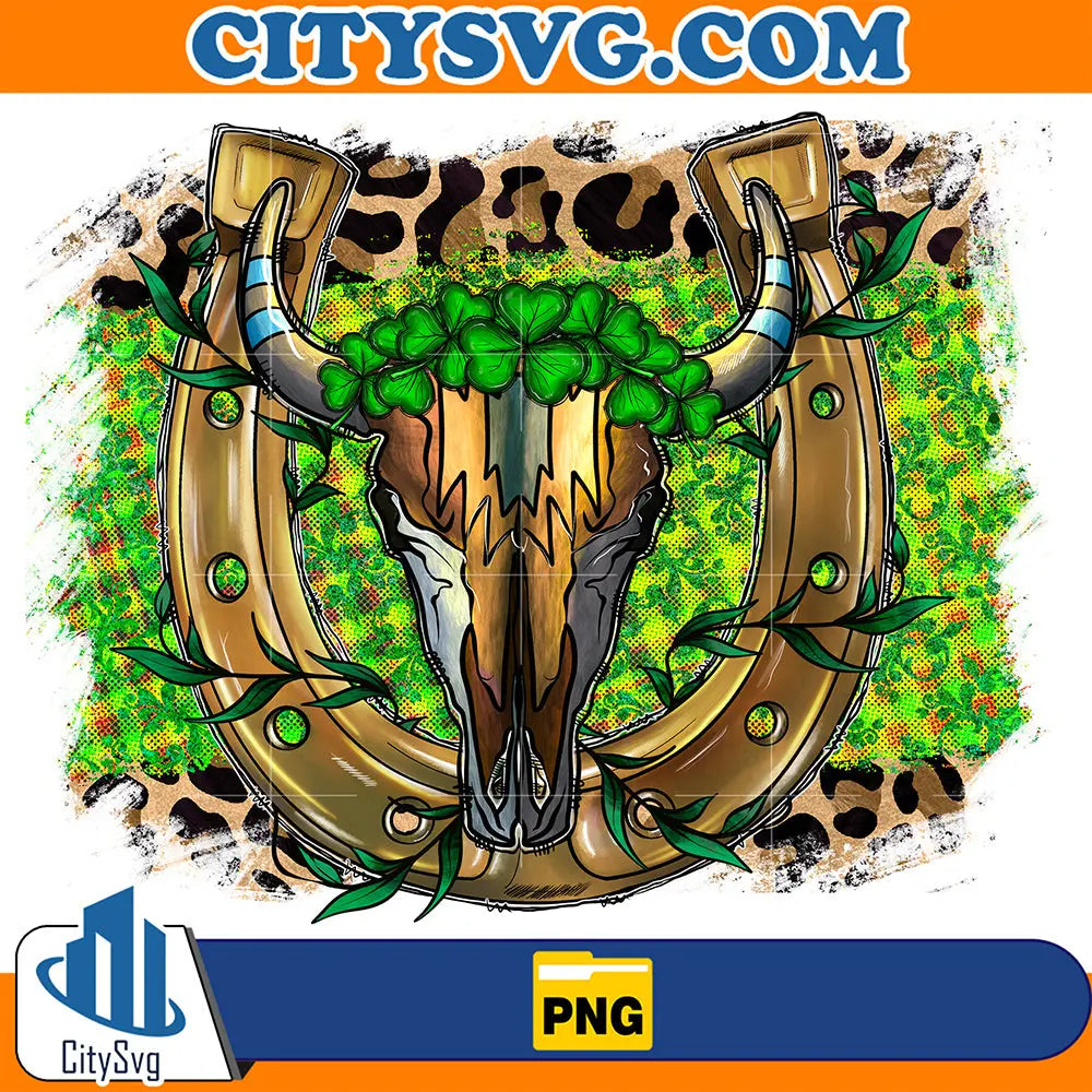 St.PatricksDayBohoSkullStPatricksDaySublimationPng