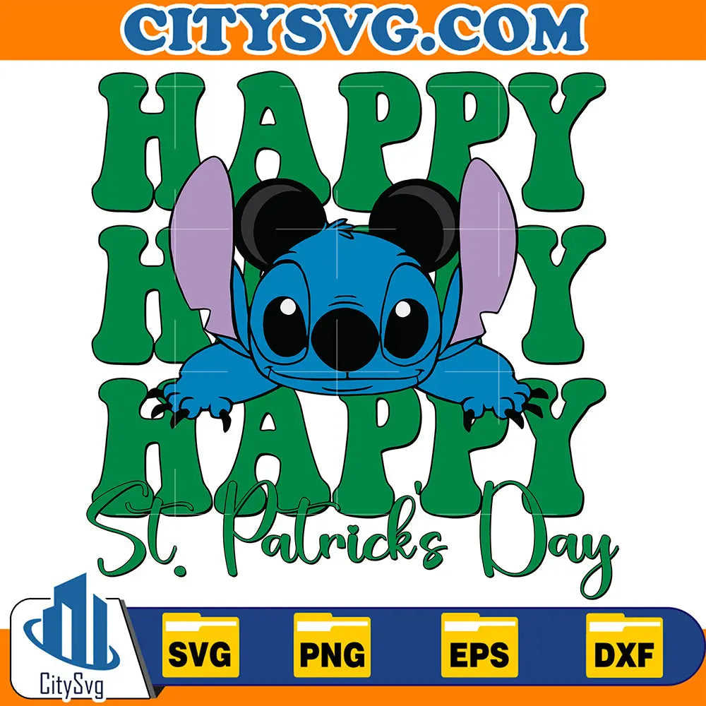 StPatricksDayCuteStitchSvg