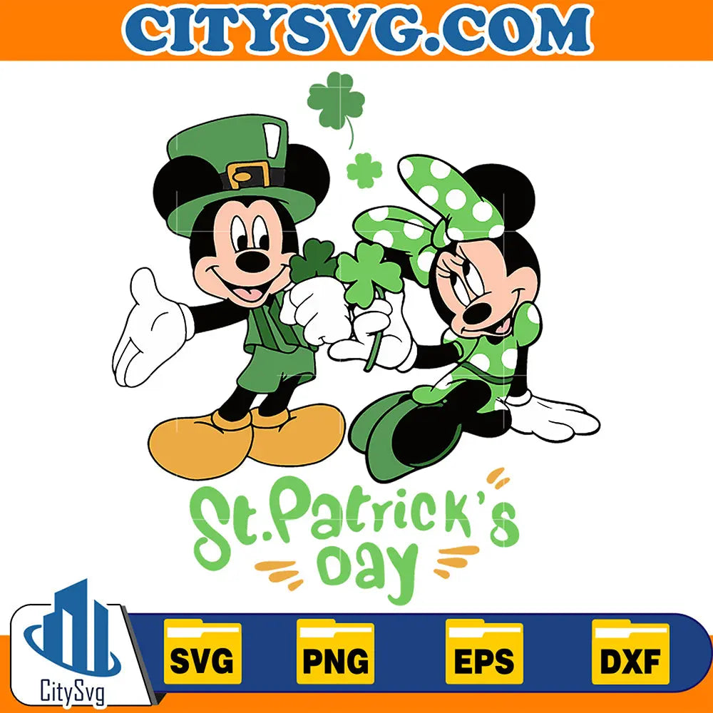 StPatricksDayDisneyMickeyMinnieMouseSvg