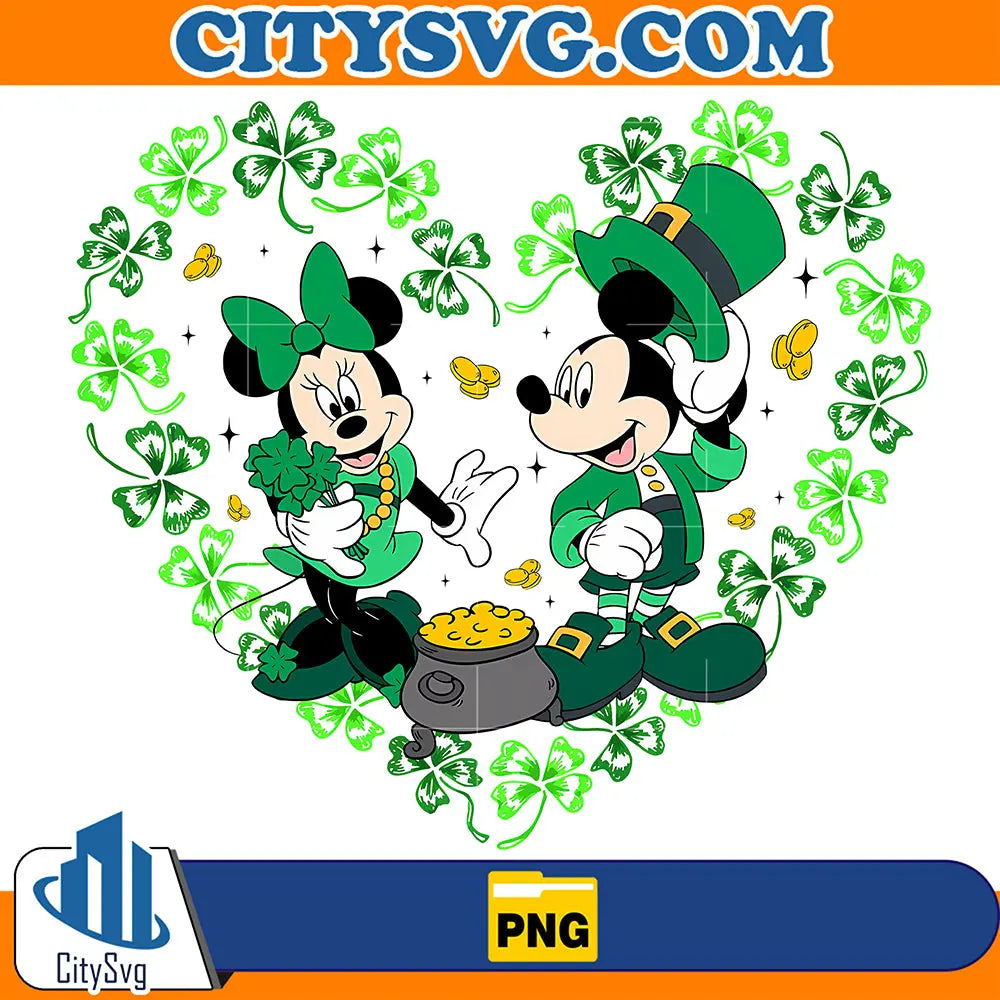 StPatricksDayDisneyMinnieMickeyLuckyHeartPng_3