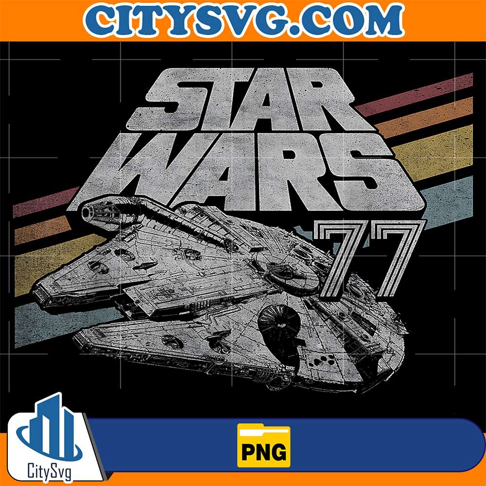 Star-Wars-Millennium-Falcon-77-Retro-Diagonal-Stripe-Png