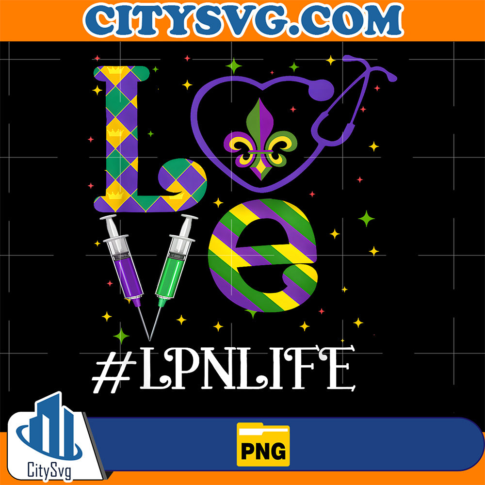 Stethoscope-Love-LPN-Life-Nurse-Mardi-Gras-Carnival-Nurse-Png