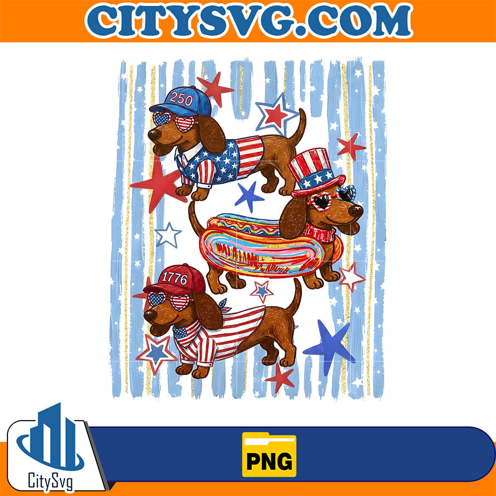 Striped Patriotic Dachshund Png CitySvg