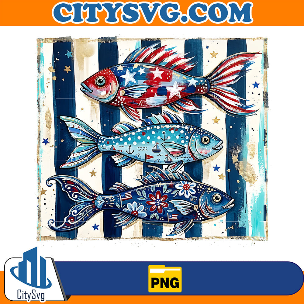 Stripes-Patriotic-Fish-Png