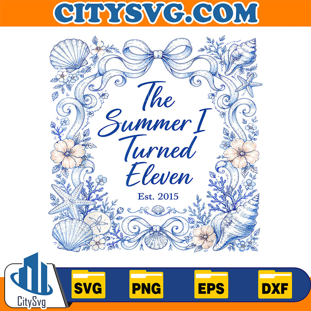 Summer-I-Turned-11-Coastal-Bow-Seashell-11th-Birthday-2015-Svg