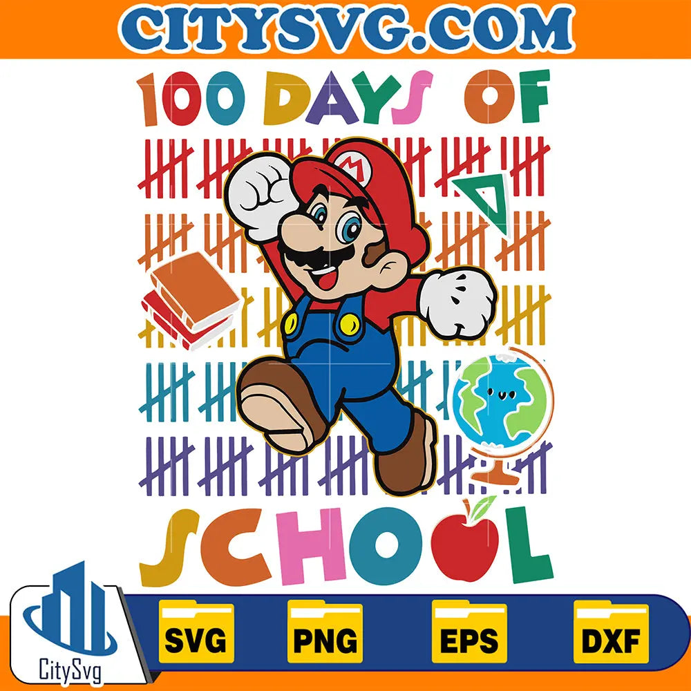 SuperMario100DaysOfSchoolSvg