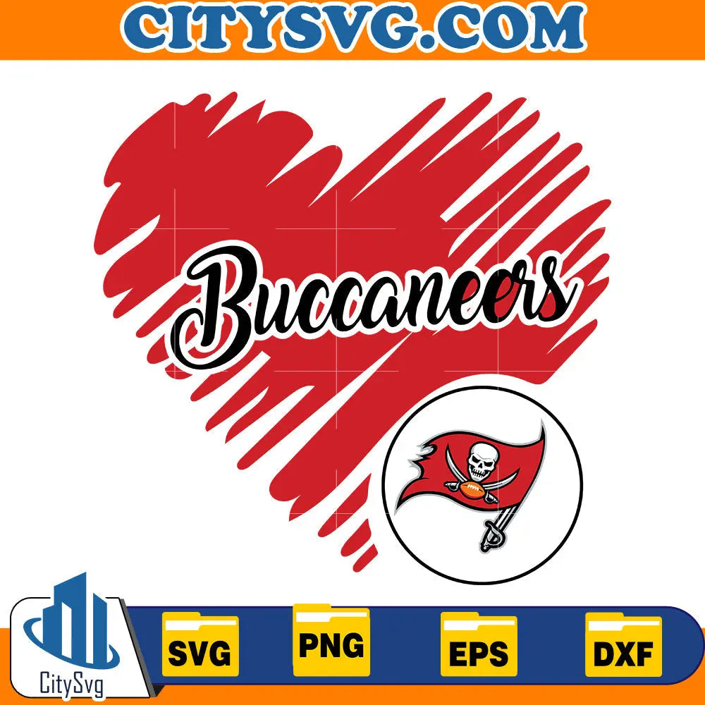 Heart Tampa Bay Buccaneers Svg CitySvg