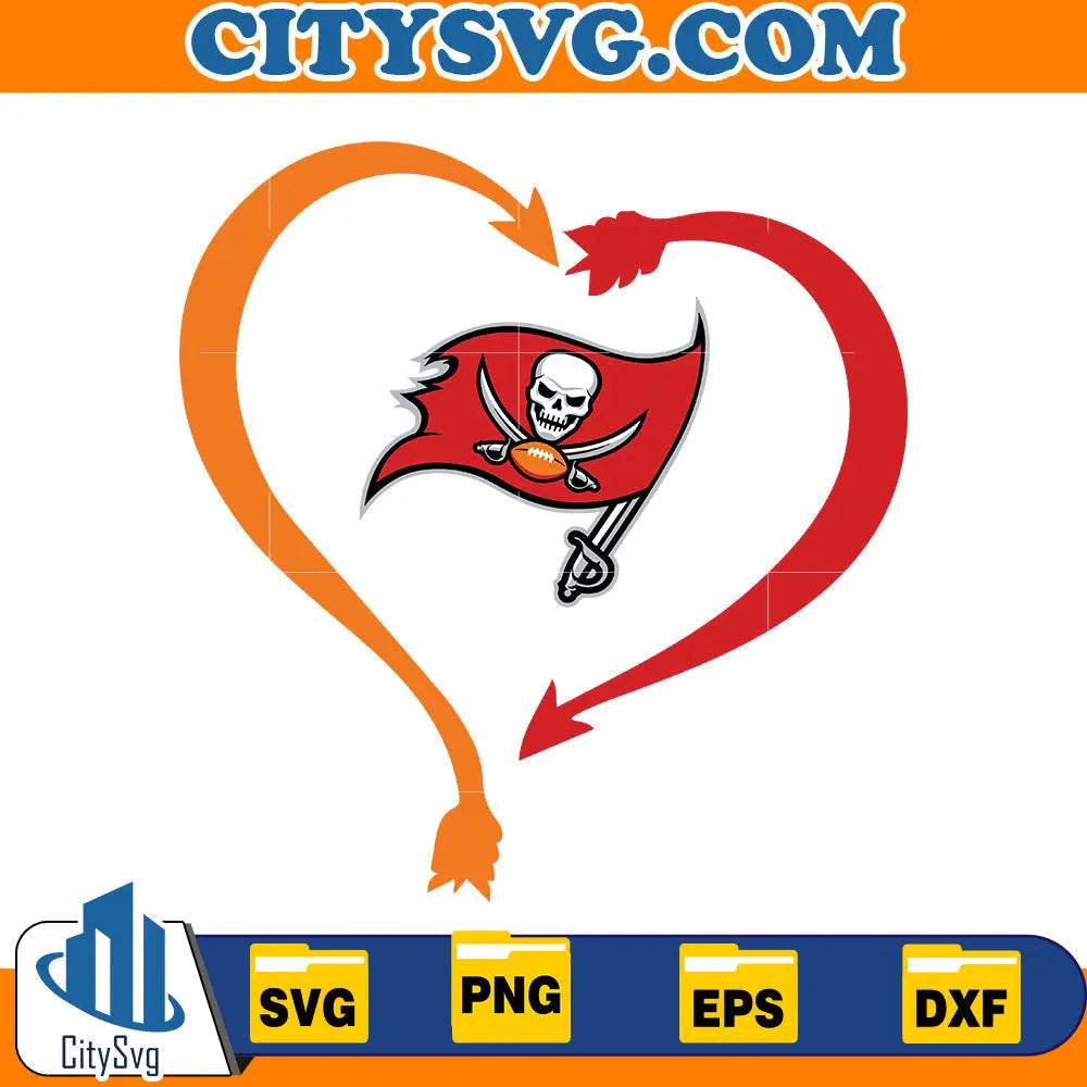 Heart Tampa Bay Buccaneers Svg CitySvg