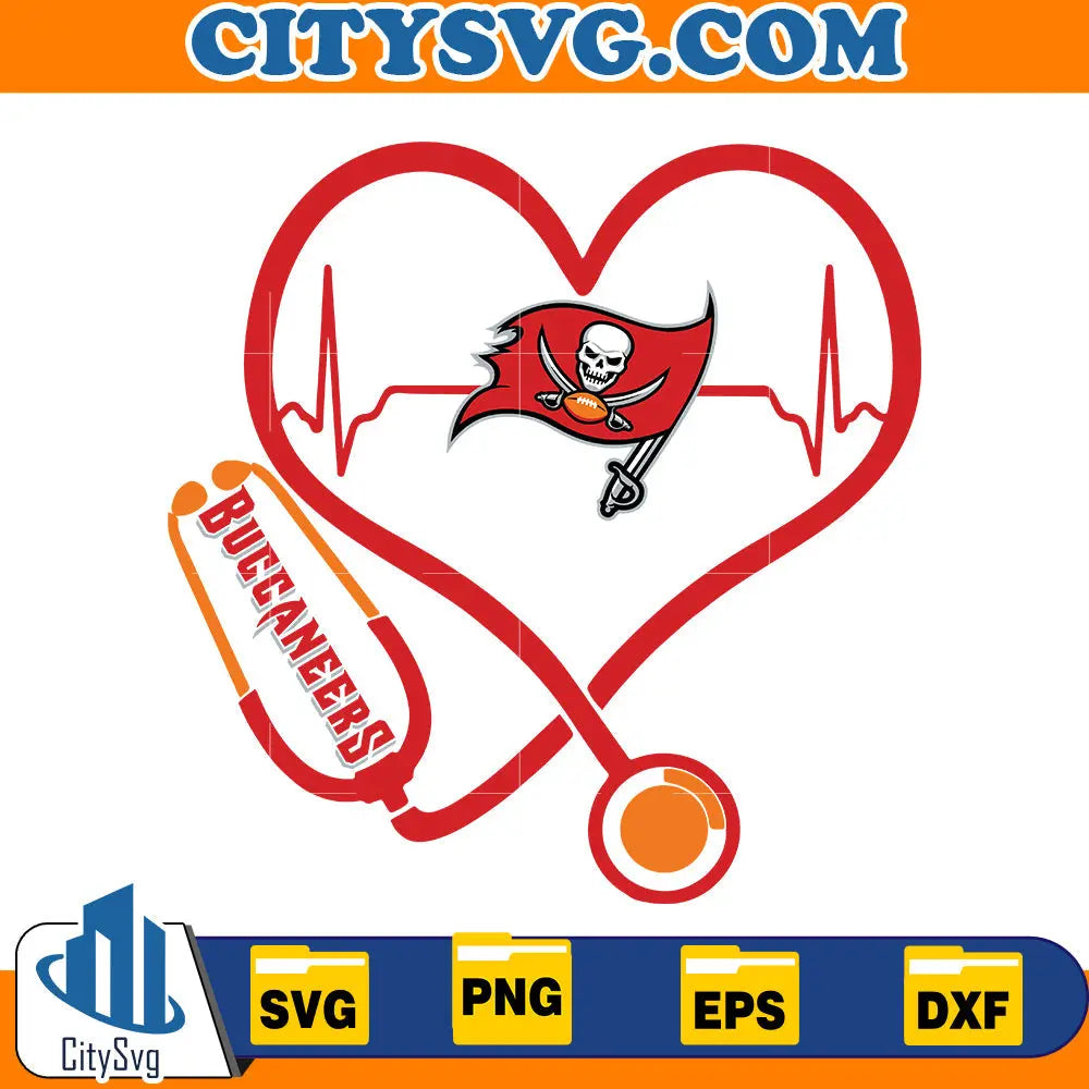 Heart Tampa Bay Buccaneers Svg CitySvg
