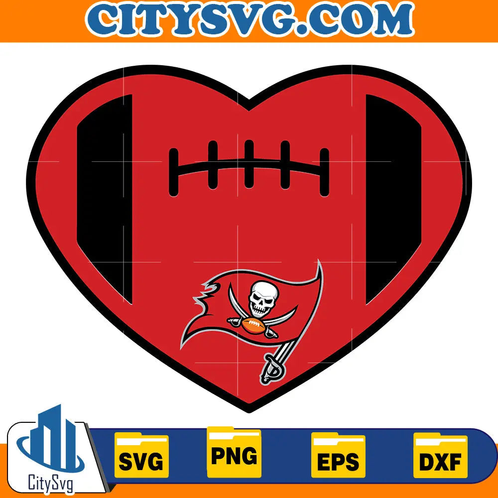 Heart Tampa Bay Buccaneers Svg CitySvg
