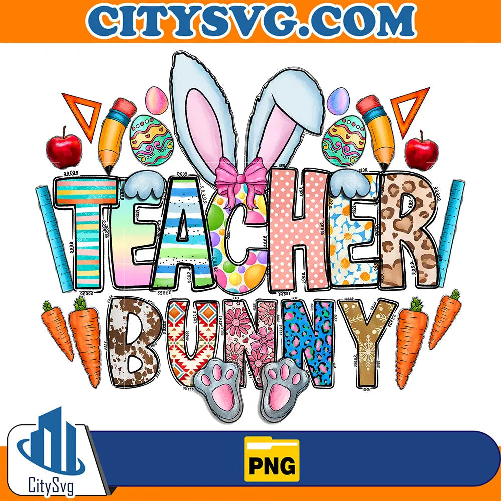 TeacherBunnySublimationPng