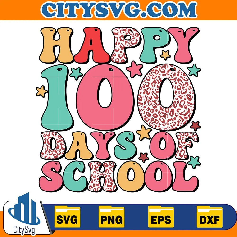 TeacherHappy100DaysOfSchoolSvg