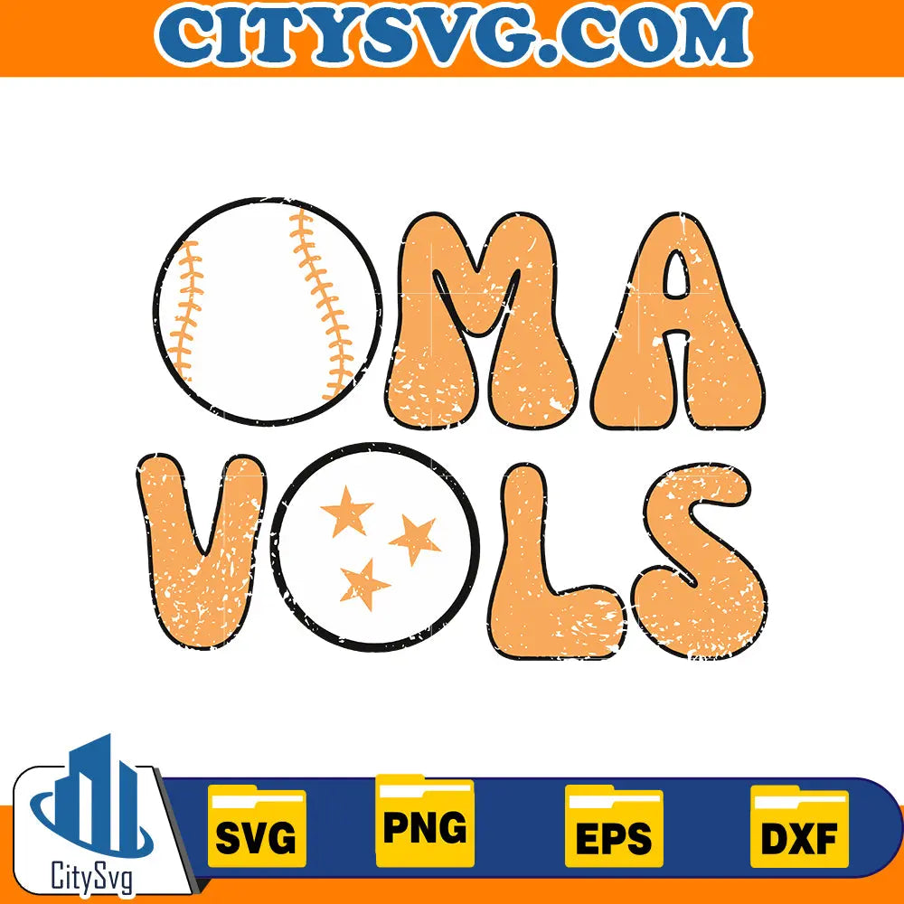 Tennessee OmaVols Tri Star Baseball Svg CitySvg