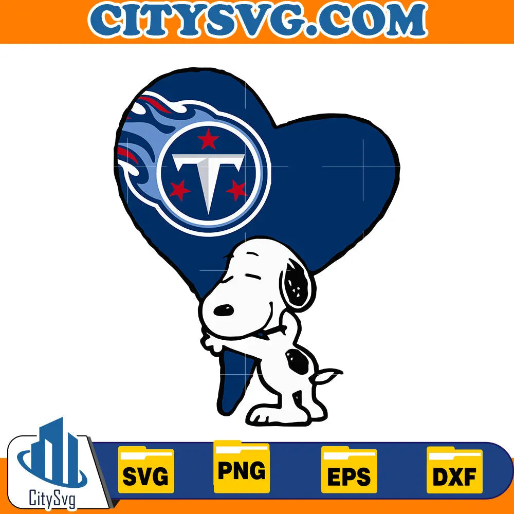Snoopy hugs heart Tennessee Titans Svg CitySvg