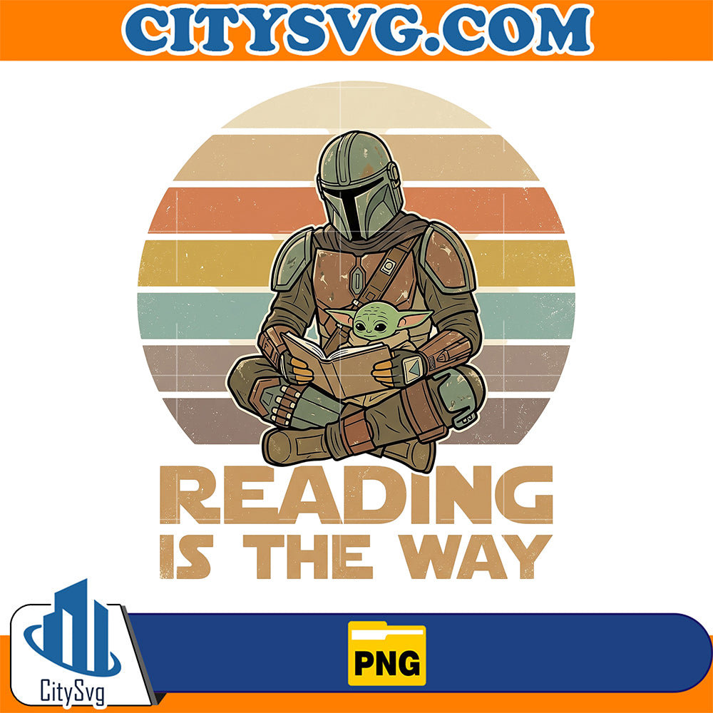 The-Mandalorian-Grogu-Reading-Is-The-Way-Png