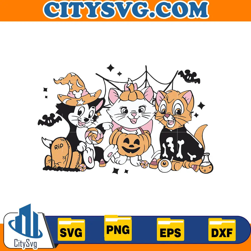 The Aristocats Marie Toulouse Berlioz Disney Halloween SVG CitySvg