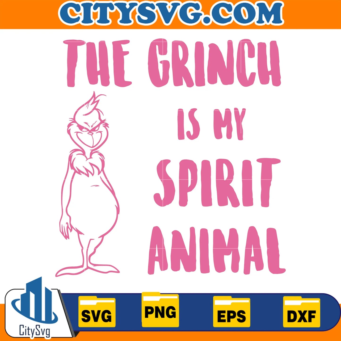 TheGrinchIsMySpiritAnimalPinkSvg