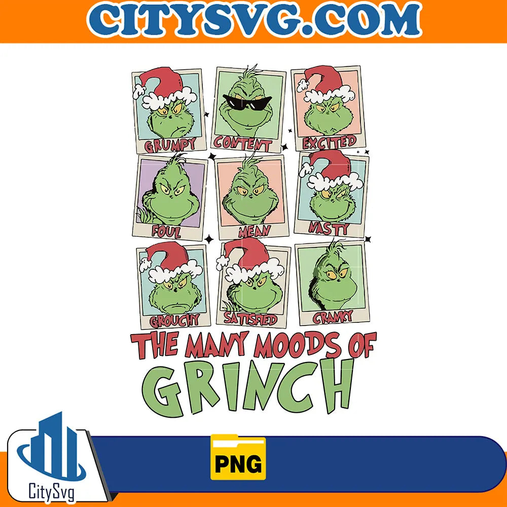 TheManyMoodsOfGrinchPng